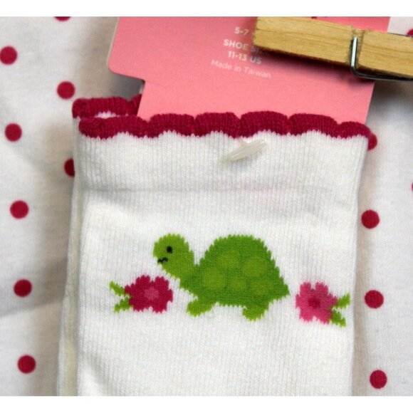 NEW 2008 Gymboree 2pc Tennis Match Shirt sz 5 Hooded Pink Polka Dot Turtle Socks - Picture 4 of 12